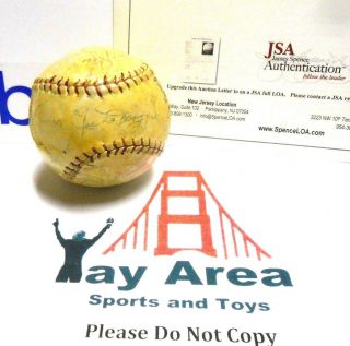Rare Larry Yogi Berra Joe Dimaggio 1948 Yankees Team Signed Autographed Baseball