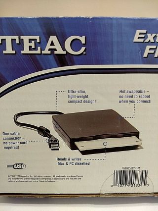 TEAC External USB Floppy Drive (FD - 05PUB),  Vintage 1.  44MB/720KB 5