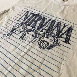 VTG 1997 Nirvana T Shirt Sketch Doodle Tee Tour Concert Notebook Medium Cobain 4