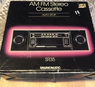 Vintage Sparkomatic Sr35 Am/fm Stereo Cassette Player W/shaft Knobs