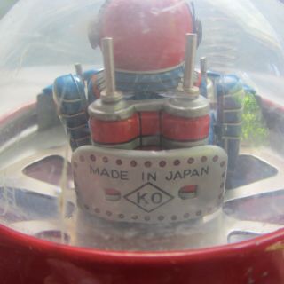 Vintage YOSHIYA JAPAN Space Patrol 3 Flying Saucer Toy Tin Battery Op 4