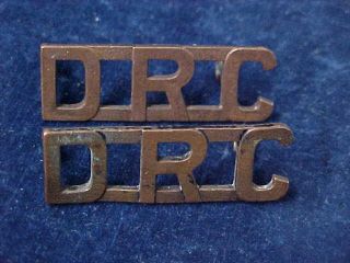 Orig Ww2 Metal Shoulder Titles " Drc " Dufferin Rifles Of Canada