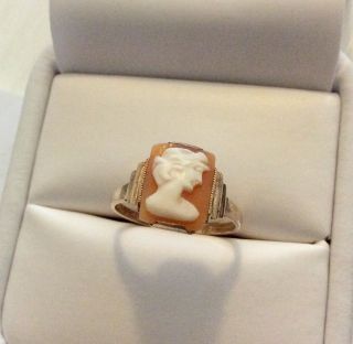 Lovely Ladies Vintage 9 Carat Gold Cameo Ring 9ct - K 1/2