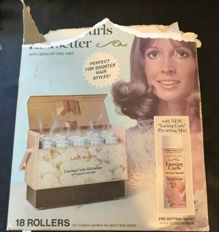 Vintage Lady Schick Lasting Curls Hairsetter Model 79lc,  Box Manuals Conditioner