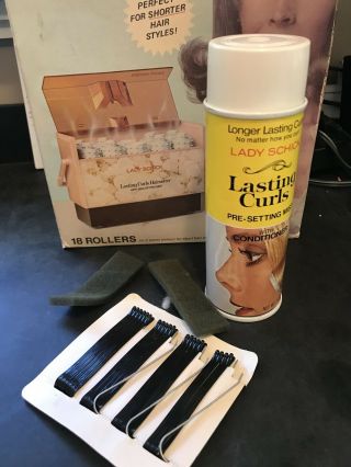 Vintage Lady Schick Lasting Curls Hairsetter Model 79LC,  Box Manuals Conditioner 4