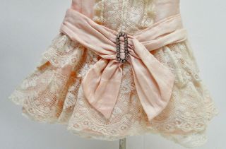 handmade satin cotton Antique doll dress french Jumeaux Bru 2