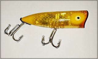 Rare Color Heddon 9540 Chugger Spook Gold Flash,  Yellow Scales
