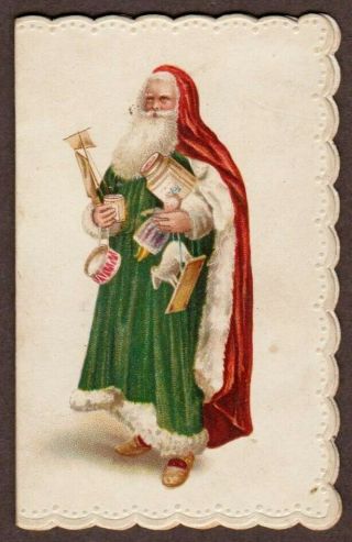 Liebig 1898 Calendar Vintage Bi - Fold Pocket Size " Santa Claus " English Language