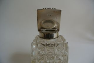 English Sterling Silver & Glass Inkwell Birmingham 1862 3