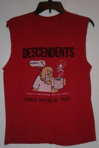 Descendents T Shirt Vintage 1986 Tour Calif.  Punk False Alarm Black Flag Coffee