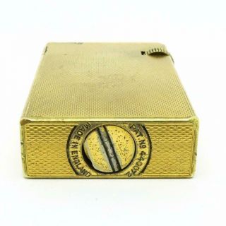 Vintage 1940 ' s Dunhill Broadboy Half Cap Petrol Lighter Gold Plate - 9