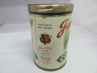 RARE VINTAGE COFFEE JAM BOY ADVERTISING TIN M - 92 3