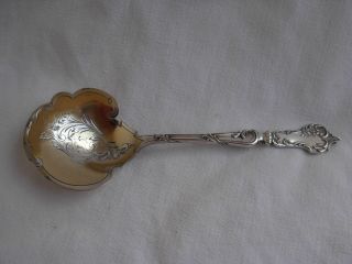Antique French Sterling Silver Bonbon Serving Spoon,  Louis 15 Style,  Late 19th