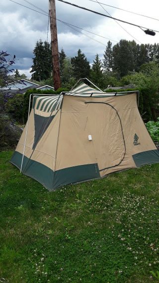 Vintage Sears 6 Person Hillary Canvas 9x11 Family Camping Tent.