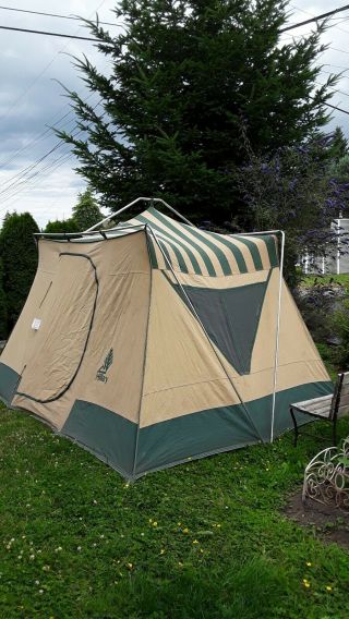 VINTAGE Sears 6 Person HILLARY CANVAS 9x11 Family Camping TENT. 2