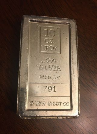 Amark A - Mark Stacker 10 Oz.  Vintage Silver Bar.  999 Fine