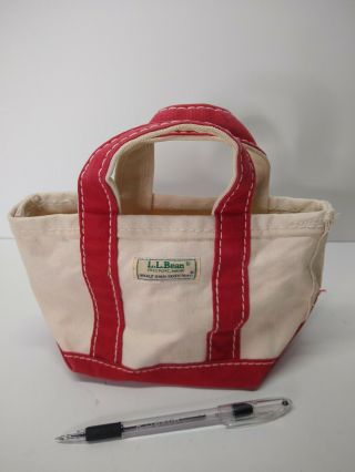 Vintage Ll Bean Freeport Maine White And Red Boat And Tote Canvas Mini