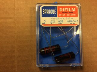 4 Nos Nib Vintage Sprague Black Beauty.  022 Uf 600v Capacitors Guitar Tone Cap B