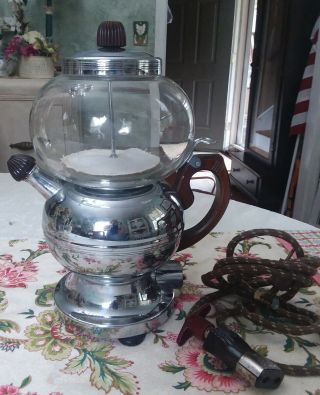 Vintage Farberware Coffee Maker Percolator W/glass Top Dripolator