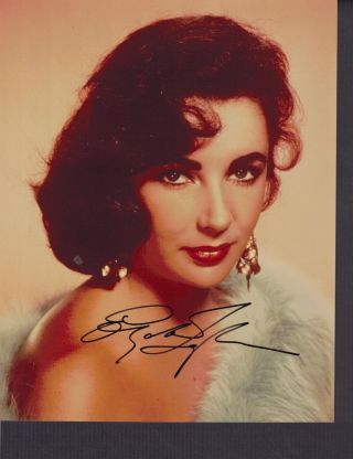 Elizabeth Taylor Signed Autographed In Person Gorgeous Color Rare 8x10 Photo