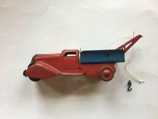 Vintage 1950s Marx & Wyandotte Pressed Steel Tow - Truck With Winch Mechanism