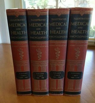 Vintage Illustrated Medical And Health Encyclopedia 4 Book Set Vol.  1 - 8 1959