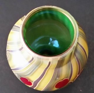 Vintage Lundberg Studios Iridescent Art Glass Mini Vase 1975 Mark Cantor 2 1/2 