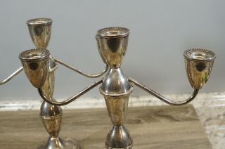 Duchin Creations Sterling Silver Weighted 3 Candle Candelabra Set 10 