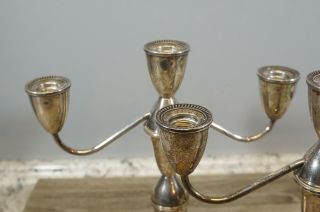 Duchin Creations Sterling Silver Weighted 3 Candle Candelabra Set 10 