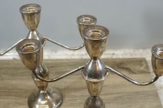 Duchin Creations Sterling Silver Weighted 3 Candle Candelabra Set 10 