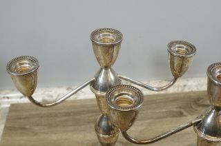 Duchin Creations Sterling Silver Weighted 3 Candle Candelabra Set 10 