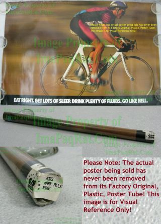 Nitf ☆ Vintage ☆ Nike Cycling Poster ☆ Mark Allen Go Like Hell ☆ Old Stock 5283