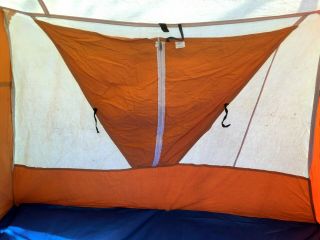 Vintage Wenzel 8 ' x 10 ' Canvas Tent 7 ' center peak 4 - 6 person Complete w/ stakes 7