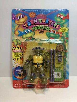 Vintage Teenage Mutant Ninja Turtles Toon Don Moc Unpunched 1992 Playmates Tmnt