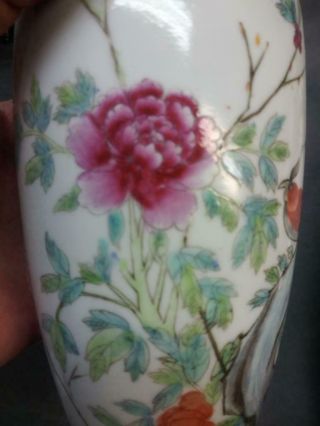 Old Vintage Porcelain Chinese Famille Rose Vases Vase Asian Art Set Two 6