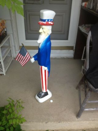 Vintage Uncle Sam Blow Mold Red/white/&blue Patriotic 4th Of July Union 36 " H
