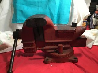 Early Vintage Columbian C44 Swivel Bench Vise With Anvil Cleveland Ohio U.  S.  A. ,