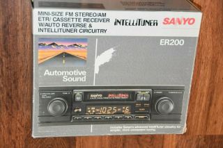 Vintage Sanyo Er200 Intellituner Cassette Car Stereo Tape 2 Post In Dash