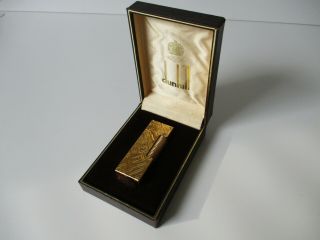 Vintage 18ct Gold Plated Dunhill Rollagas Lighter,  Box