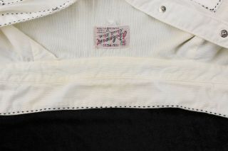 Vtg ROCKMOUNT RANCH WEAR c.  1950 ' s White Snap Front Cowboy Western Shirt 7