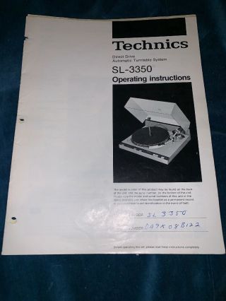 Technics SL - 3350 Direct Drive Automatic Turntable - Rare Box Complete 6