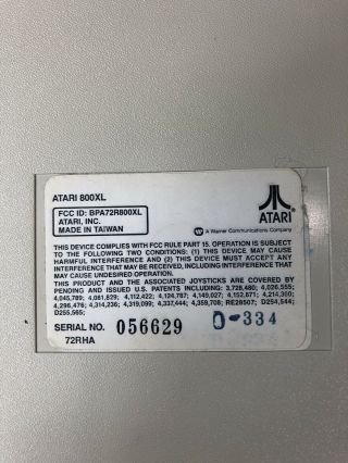 Vintage Atari 800 XL Home Computer 64K memory Great Box 6