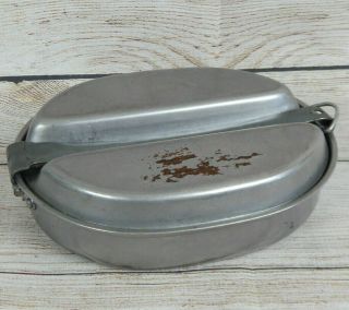 Vintage Wwii U.  S.  Military G.  I.  Army Marine Mess Kit 1945 Massillon Camping Cook