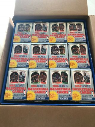 1989 - 90 Nba Hoops Case (20 Boxes) With Vintage Retail Display