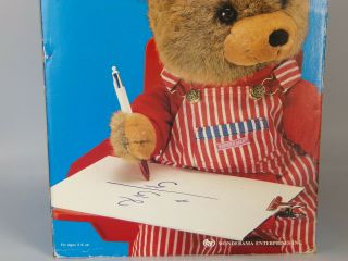 1990 SKIPPY SCRIBBLES Vintage Teddy Bear Toy WONDERRAMA Talking Drawing NRFB 3