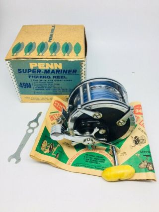 Vintage Penn 49 Mariner Fishing Reel /box Look Usa