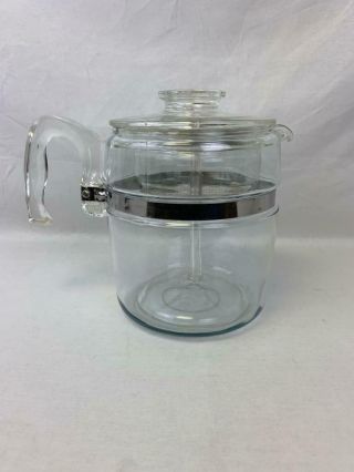 Vintage Pyrex Flame Ware Glass Stove Top Coffee Pot Percolator 9 Cup 7759