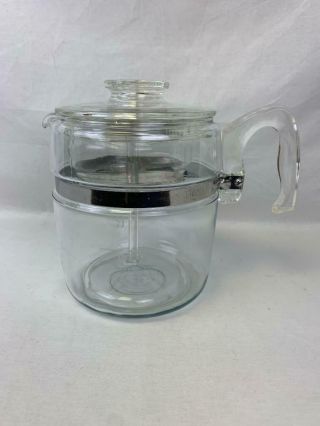 Vintage Pyrex Flame Ware Glass Stove Top Coffee Pot Percolator 9 Cup 7759 2