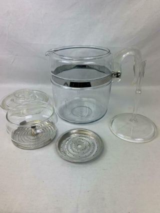 Vintage Pyrex Flame Ware Glass Stove Top Coffee Pot Percolator 9 Cup 7759 3
