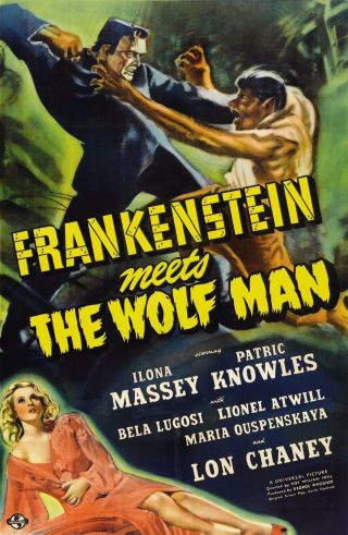 16mm Frankenstein Meets The Wolfman Feature Movie Vintage 1943 Horror